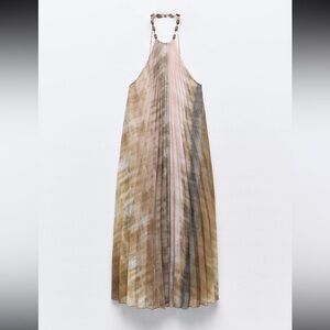 Zara pleated halter dress